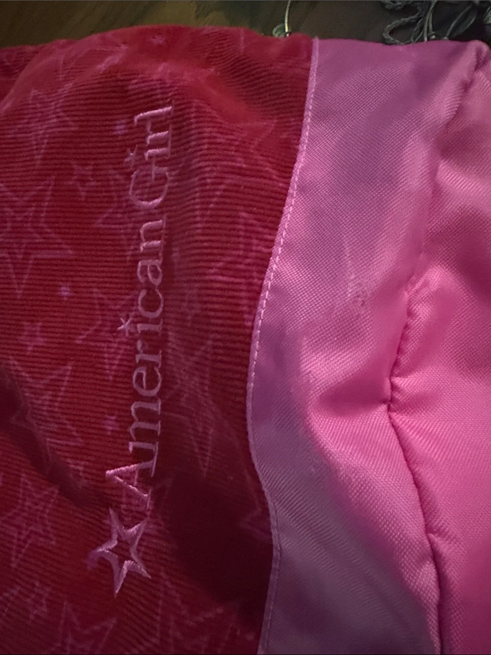 American Girl Pink and Dark Pink Star Print Doll Backpack